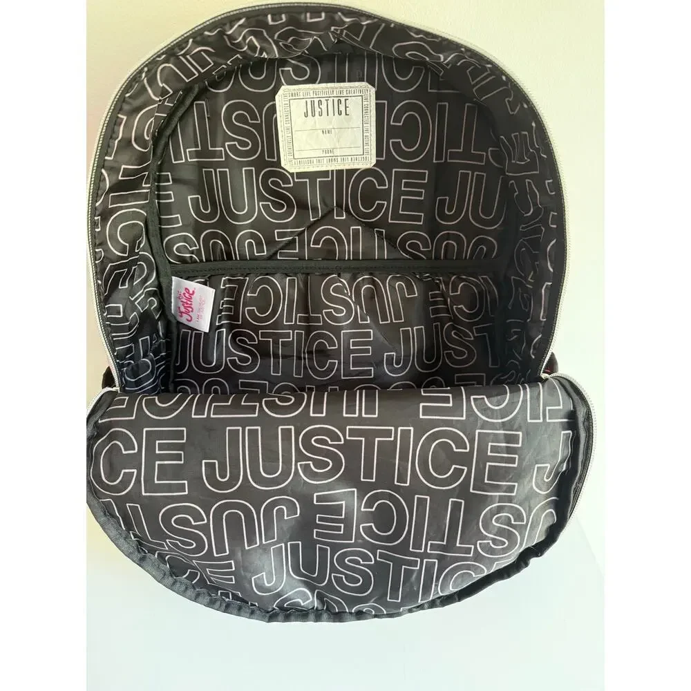 Justice Girls Tie Dye Backpack Pink Holographic Front Pocket School Book Bag